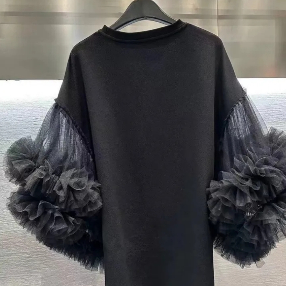 Tulle Sleeves Blouse - Picture 4 of 4